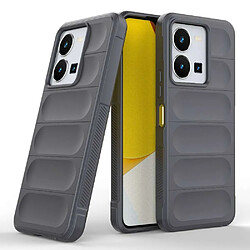 Htdmobiles Coque pour Vivo Y22 / Y22s / Y35 - housse etui silicone gel fine + verre trempe - GRIS FONCE