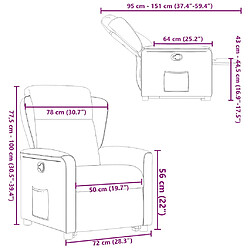 vidaXL Fauteuil inclinable Gris clair Tissu pas cher