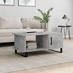 vidaXL Table basse gris béton 90x50x40 cm bois d'ingénierie