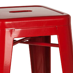 Tabouret de bar VANTAGGIO HIGH métallique rouge hjh OFFICE