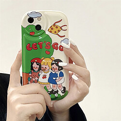 GUPBOO Étui pour iPhone13 Dessin animé trois filles girly étui en silicone pour téléphone portable