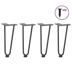 vidaXL Pieds de table en forme d'épingle à cheveux 4 pcs anthracite