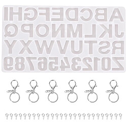 Acheter 2 Ensembles De Moules En Résine Alphabet Moule En Silicone Numéro De Lettre Arrière Pour Porte-clés