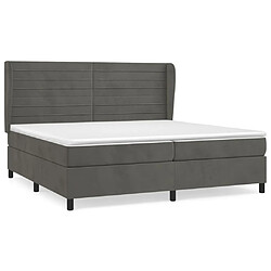 Maison Chic Lit Adulte - Lit simple Lit à sommier tapissier et matelas moelleux - Meuble de Chambre - Gris foncé 200x200cm Velours -MN19111