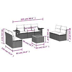 Avis Maison Chic Ensemble à manger d'extérieur 8 pcs avec coussins,Salon de jardin,Mobilier de jardin mélange beige résine tressée -GKD338428