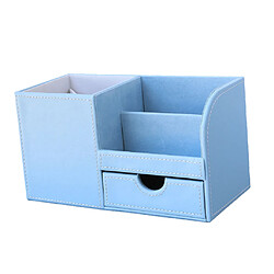 Acheter décor de bureau boîte de rangement papeterie organisateur stylo porte-crayons bleu clair