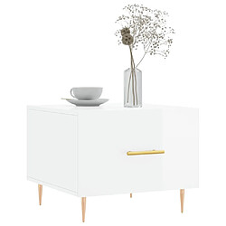 Avis Maison Chic Lot de 2 Tables basses,Table Console pour salon blanc brillant 50x50x40cm bois d'ingénierie -MN81464