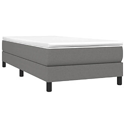 Avis Maison Chic Lit Adulte - Lit simple Lit à sommier tapissier et matelas moelleux - Meuble de Chambre - Gris foncé 90x190 cm Tissu -MN61416