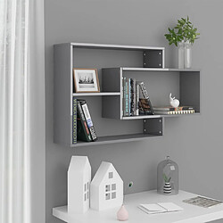 Maison Chic Étagères murales,Étagère Rangement flottate Gris brillant 104x20x58,5 cm Aggloméré -MN91569