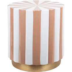 LEITMOTIV Tabouret en métal Candy Swirl marron clair.