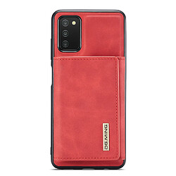 Dg.Ming Coque en TPU antichoc, anti-chute, auto-aimant amovible 2-en-1, hybride avec béquille rouge pour votre Samsung Galaxy A03s (166.5 x 75.98 x 9.14mm)