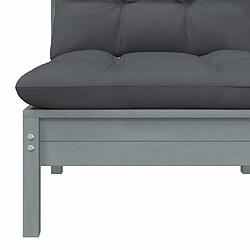 Avis Maison Chic Canapé central de jardin avec coussins | Canapé Sofa d'extérieur | Fauteuil terrasse anthracite Gris Pin -MN14932