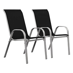 Habitat Et Jardin Fauteuil jardin Textilène Cordoba - Phoenix - Noir - Lot de 2