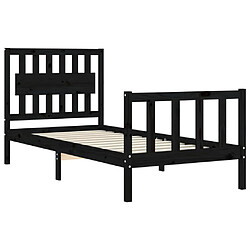 Acheter vidaXL Cadre de lit sans matelas noir bois de pin massif