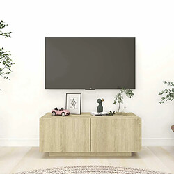 Maison Chic Meuble TV scandinave - Banc TV pour salon Chêne sonoma 100x35x40 cm Aggloméré -MN39261