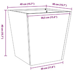 vidaXL Jardinière 40x40x40 cm acier inoxydable pas cher