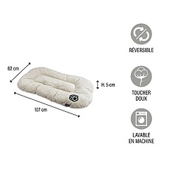 Avis Toilinux Coussin réversible Iron pour chien et chat - Beige et marron - Long 107 cm