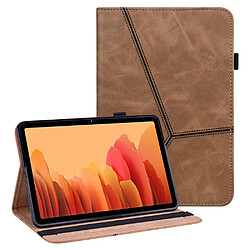 Etui en PU ligne de couture anti-chute avec support et porte-cartes marron pour votre Samsung Galaxy Tab A7 10.4 (2020)