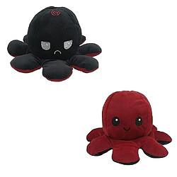 Universal Forme de poulpe réversible, peluche en peluche et brun soft dollblack