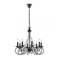 Fan Europe Chandelier sans abats jours Beatrice 8 ampoules Métal Anthracite