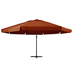 vidaXL Parasol de jardin avec mât en aluminium 600 cm terre cuite