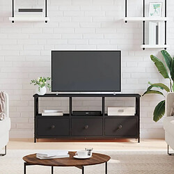 Maison Chic Meuble TV scandinave - Banc TV pour salon noir 102x33x45 cm bois d'ingénierie et fer -MN98386