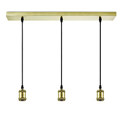 3 lampes suspension vintage industriel en métal bronze compatible LED E27