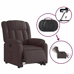 Maison Chic Fauteuil Relax pour salon, Fauteuil inclinable électrique marron foncé tissu -GKD85385 pas cher