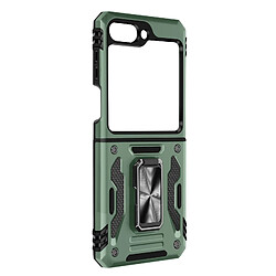 Avizar Coque Bague pour Samsung Z Flip Bumper Antichoc Série ArmoRing Bump Vert