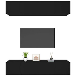 Acheter Maison Chic Meubles TV 4 pcs | Banc TV Moderne pour salon | Meuble de Rangement Noir 80x30x30 cm Bois d'ingénierie -MN95786