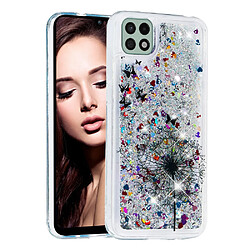 Coque en TPU anti-rayures, motif sables mouvants à paillettes pissenlit pour votre Samsung Galaxy A22 5G (EU Version)