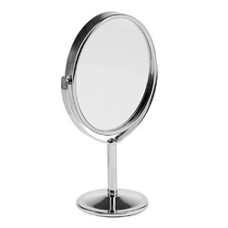 3in mini double côté normal grossissement ovale stand maquillage table miroir argent pas cher