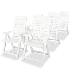 Avis Maison Chic Mobilier à dîner 7 pcs de jardin - Ensemble table et chaises d'extérieur - Salon/Mobilier de jardin classique Plastique Blanc -MN98577