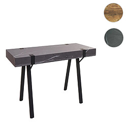 Mendler Table console HWC-L54, table de téléphone table de travail table d'appoint table de rangement, métal 75x100x40cm ~ aspect marbre gris