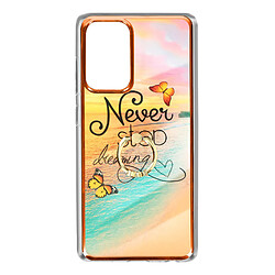 Avizar Coque Samsung A52, A52 5G et A52s Hybride Bague de Maintien Motif Plage Orange