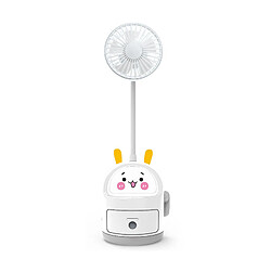 Avis (Blanc) Ventilateur Mini Porte-Stylo de Bureau Design En Forme De Style de Dessin Animé de Chargement Usb Portable