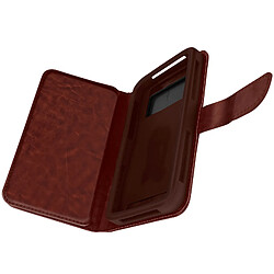 Avizar Etui Smartphone 5,5 à 6,0'' Portefeuille Mutirangements Caméra Slide marron