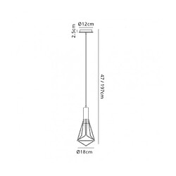 Avis Luminaire Center Suspension Kristoff Noir 1 ampoule 45cm