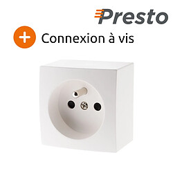 Acheter Prise 16A 2P+T simple en saillie blanc - gamme Presto - Zenitech