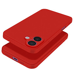 Avizar Coque pour iPhone 16 Plus Soft Touch Mat Silicone Flexible Rouge