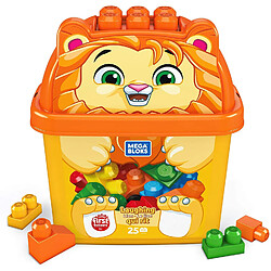 Mega Bloks boîte opaque en forme de lion de gros blocs de construction de 25 pièces pour bébé et enfant de 1 à 5 ans