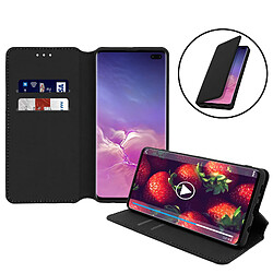 Avizar Housse pour Samsung Galaxy S10 Plus avec Porte-carte Fonction Stand Noir