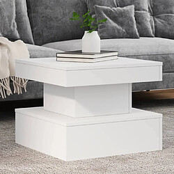 ComfortXL Table Basse Avec Lumières LED Blanc 50x50x40 Cm