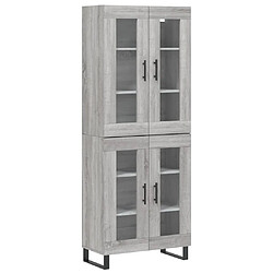 vidaXL Buffet haut Sonoma gris 69,5x34x180 cm Bois d'ingénierie