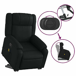 Maison Chic Fauteuil Relax pour salon, Fauteuil inclinable de massage Noir Similicuir -GKD74318 pas cher