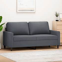 Maison Chic Canapé à 2 places,Sofa de Salon,Canapé droit Gris foncé 140 cm Velours -GKD834000