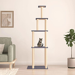 vidaXL Arbre à chat avec griffoirs en sisal gris foncé 183 cm