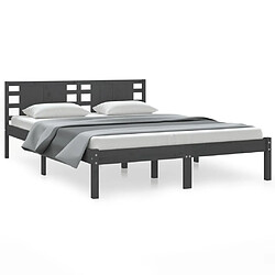 vidaXL Cadre de lit sans matelas gris 120x200 cm bois de pin massif