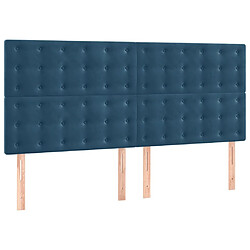 vidaXL Têtes de lit 4 pcs Bleu foncé 90x5x78/88 cm Velours