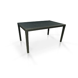 Alter Table extensible en résine tressée effet rotin, coloris anthracite, fermée : cm150 (extensible jusqu'à 220) x 90 x h72